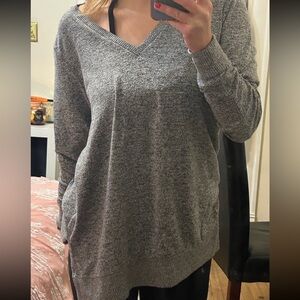 thin soft grey sweater